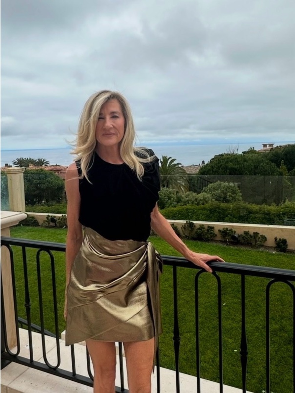 Saint Laurent Metallic Gold Wrap Mini Skirt 38 - Picture 3 of 7